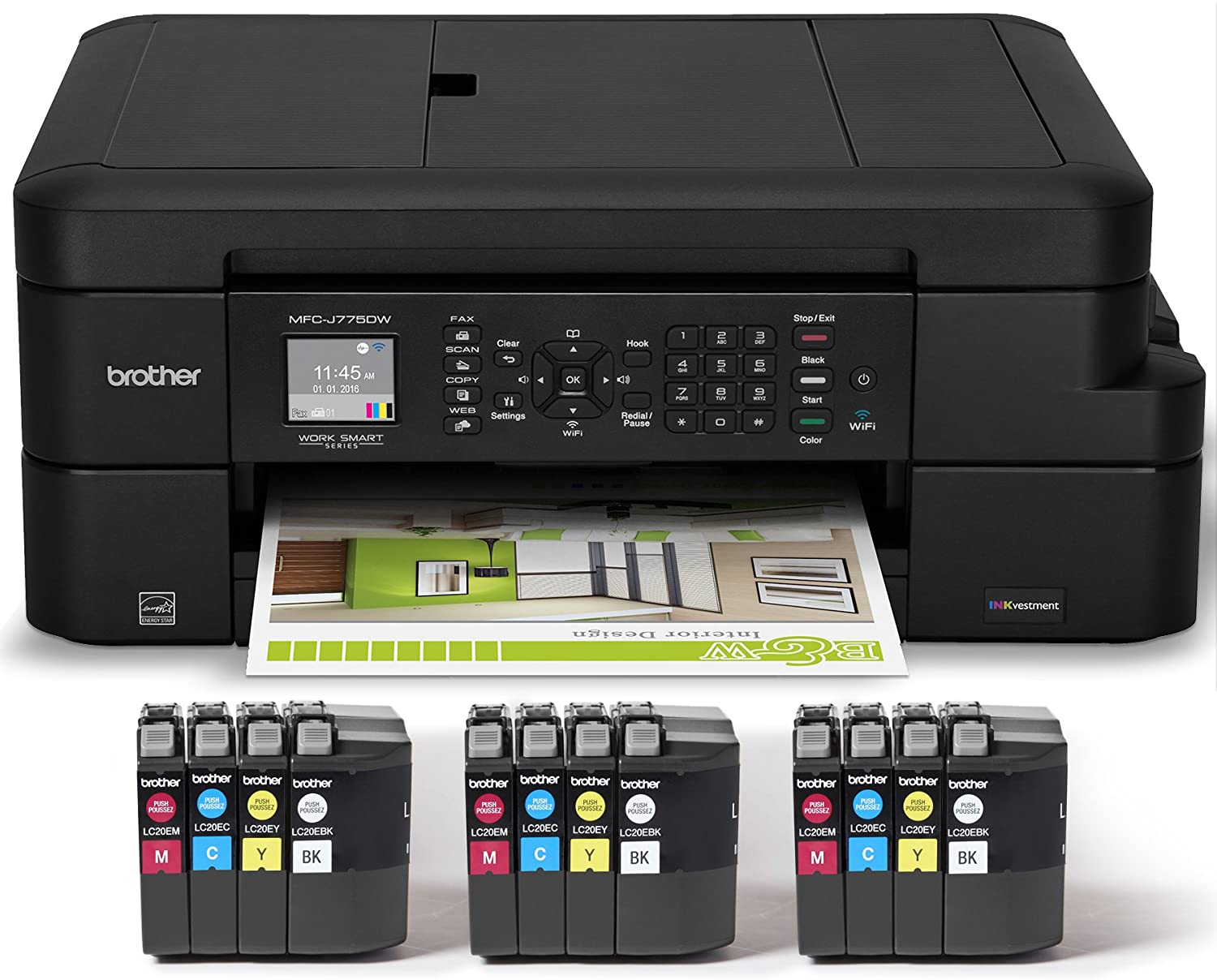 Brother Inkjet Printer, MFC-J775DW XL, Up to 2-years of Printing Included